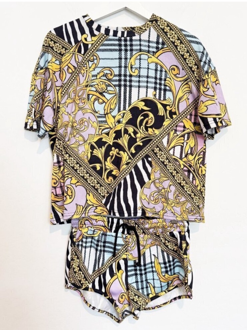 Jaded London Matching Set Womens Top XS Bottom S Shirt Shorts Lounge CoOrd Retro
